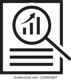 Overview, analysis, review icon vector document symbol 