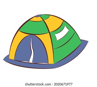 una visión general del campamento y la atmósfera del campamento que es divertida y feliz