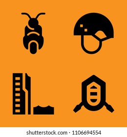 overview, graphic, car and black icons set. Vector illustration for web and design