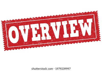 Overview grunge rubber stamp on white background, vector illustration