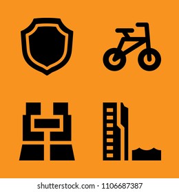 overview, icon, binocular and fun icons set. Vector illustration for web and design