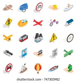 Overview icons set. Isometric set of 25 overview vector icons for web isolated on white background