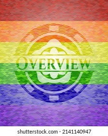 Descripción general emblema de colores lgbt. Ilustración vectorial. Mosaico. 