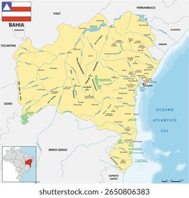 Overview map of Bahia, Brazil