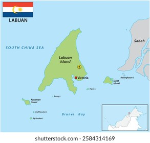 Overview map of the Malaysian Federal Territory of Labuan