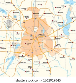Overview And Street Map Of Texas City Dallas