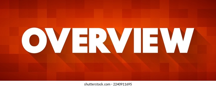 Overview text quote, concept background