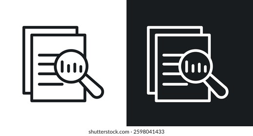 Overview vector icon set in black and white color.
