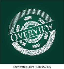 Overview written on a chalkboard. Vector Illustration. Detailed.