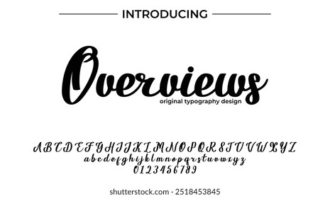 Elegante pincel pintado con letras mayúsculas del Vector, alfabeto, tipo de letra