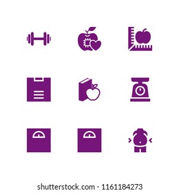 overweight icon. 9 overweight set with fat, weight and diet vector icons for web and mobile app