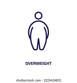 overweight icon from other collection. Thin linear overweight, mass, fitness outline icon isolated on white background. Line vector overweight sign, symbol for web and mobile