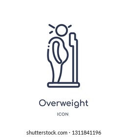 overweight icon from other outline collection. Thin line overweight icon isolated on white background.