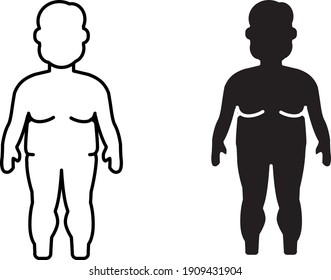 Icono de niño con sobrepeso, ilustración vectorial