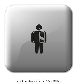 Overweight man flat vector icon.