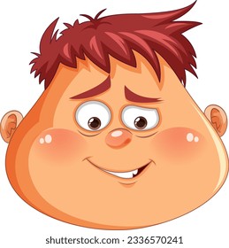 Cabeza de hombre con sobrepeso con ilustración de cara de despectivo