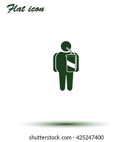 Overweight man icon. 