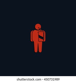 Overweight man icon.