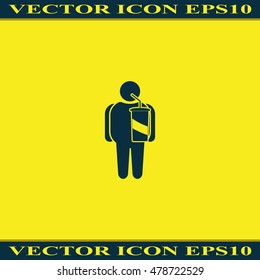 Overweight man icon.