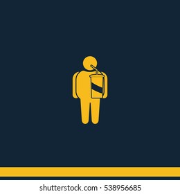 Overweight man icon.