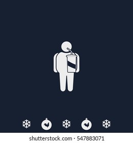 Overweight man icon.