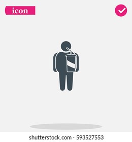 Overweight man icon.