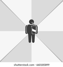 Overweight man icon.