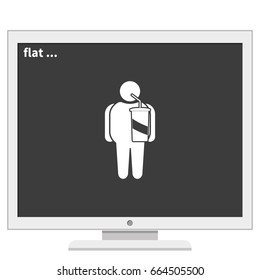 Overweight man icon.