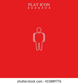 Overweight man icon. Flat illustration.