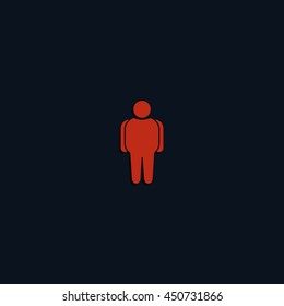 Overweight man icon. Flat illustration.