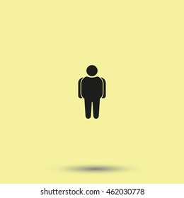 Overweight man icon. Flat illustration.