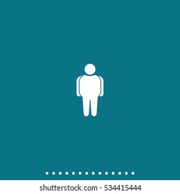 Overweight man icon. Flat illustration.