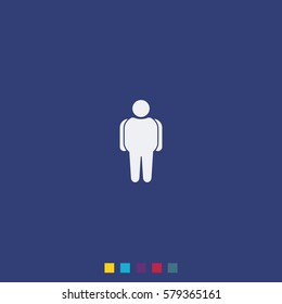Overweight man icon. Flat illustration.