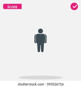 Overweight man icon. Flat illustration.
