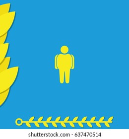 Overweight man icon. Flat illustration.