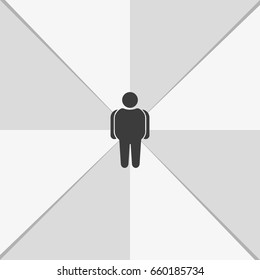 Overweight man icon. Flat illustration.