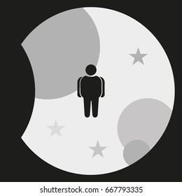 Overweight man icon. Flat illustration.