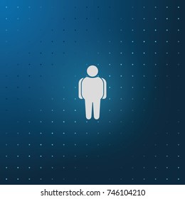 Overweight man icon. Flat illustration.