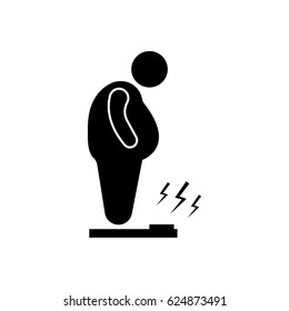 Overweight man icon illustration isolated vector sign symbol