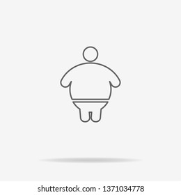 Overweight man icon. Vector concept illustration for design.