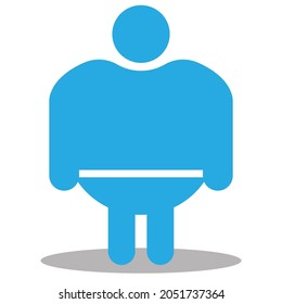 Icono de hombre con sobrepeso. Ilustración de concepto de vector para el diseño.Icono médico simple