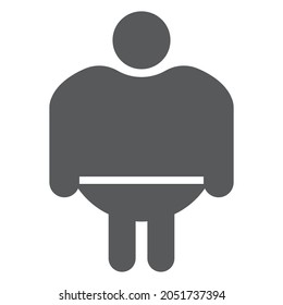 Overweight man icon. Vector concept illustration for design.Simple Medical icon