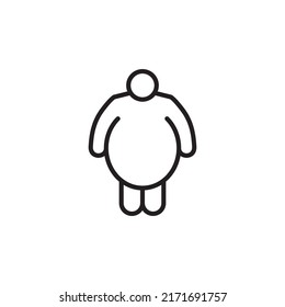 Overweight man icon. Vector concept illustration for design