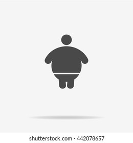 Overweight man icon. Vector concept illustration for design.