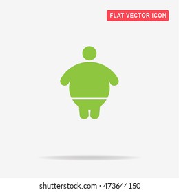 Overweight man icon. Vector concept illustration for design.