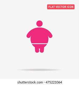 Overweight man icon. Vector concept illustration for design.