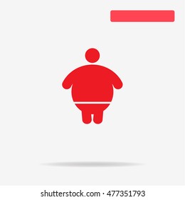 Overweight man icon. Vector concept illustration for design.