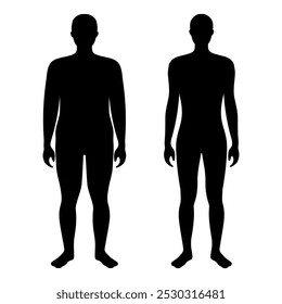Übergewicht Mann Silhouette vorne	