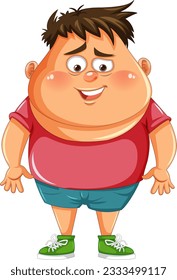 Overweight Man with Sneer Face illustration