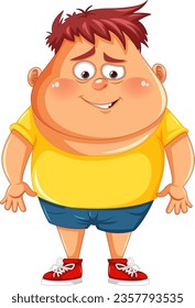 Overweight Man with Sneer Face illustration